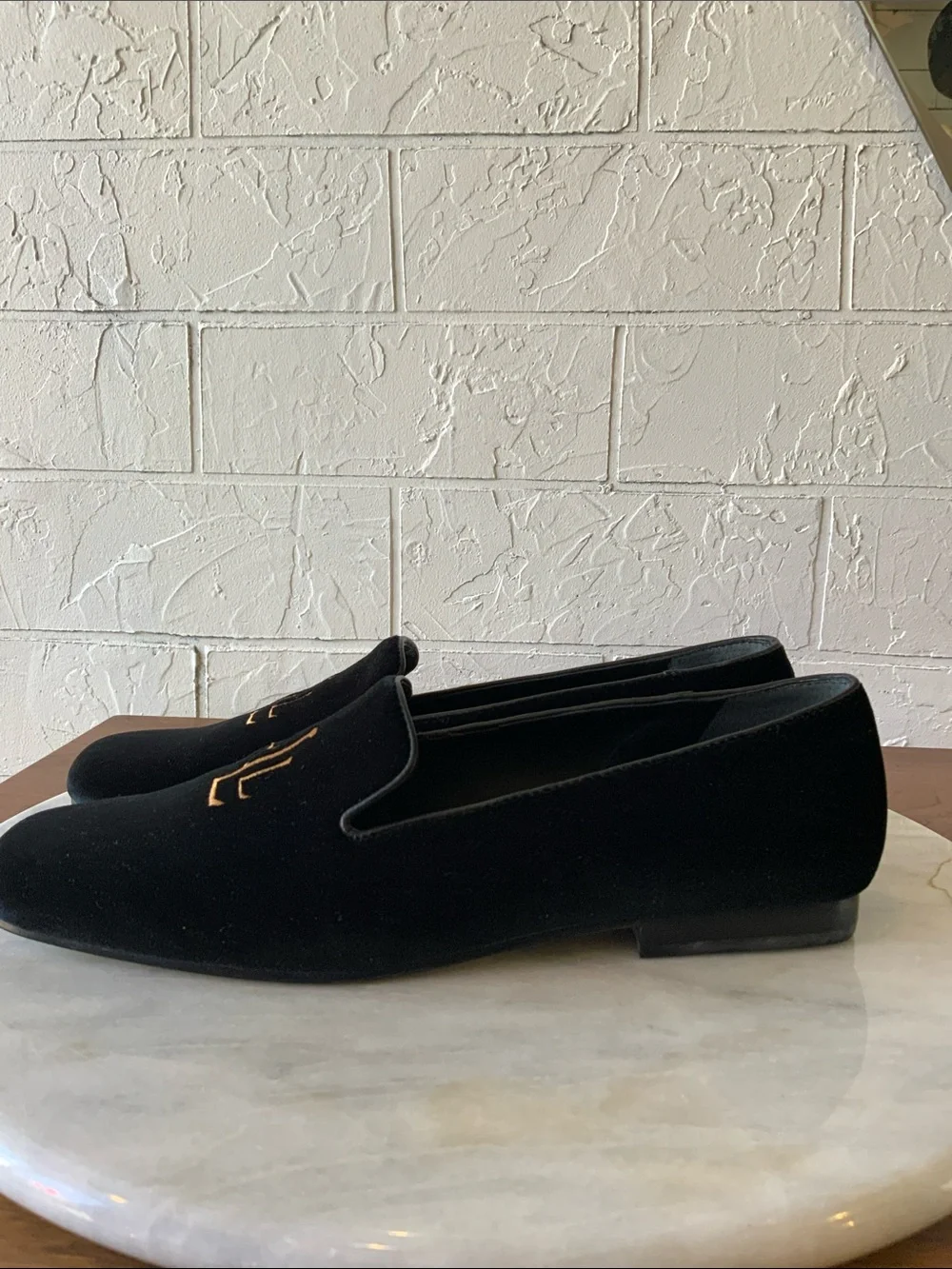 Lauren Ralph Lauren Black Velvet Loafers - Picture 3 of 8